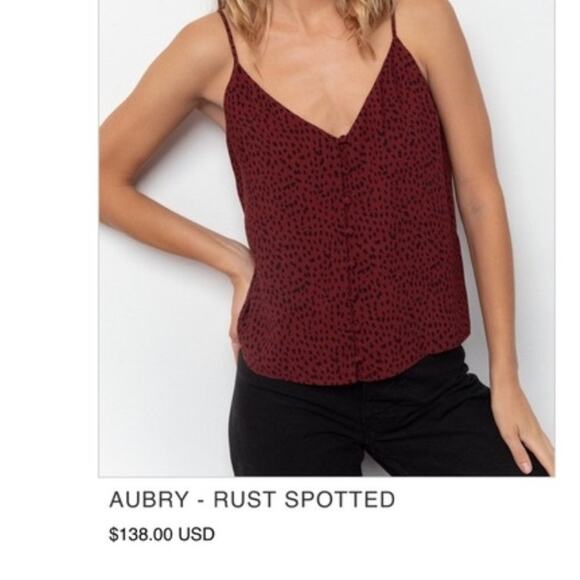 RAILS Aubry Top Rust Spotted Spaghetti Strap Retail $138 - Size Medium - Picture 11 of 11